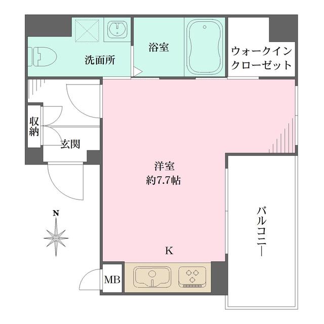 ER COURT王子公園(ワンルーム/6階)の間取り写真