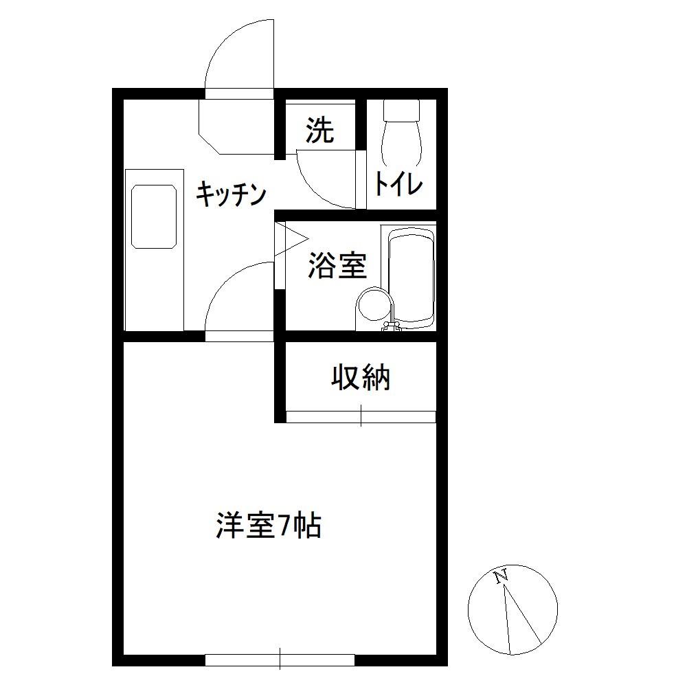 城北ハイツ(1K/2階)の間取り写真