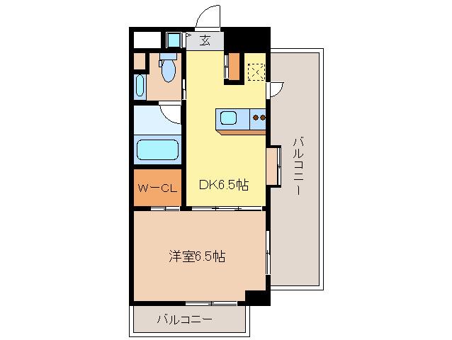 レジディア武蔵小杉(1DK/5階)の間取り写真