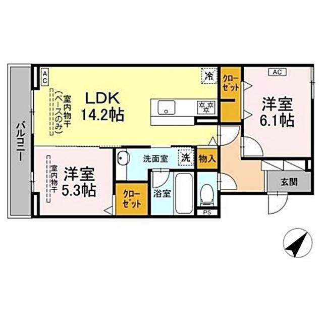 SHINE FORT(2LDK/3階)の間取り写真