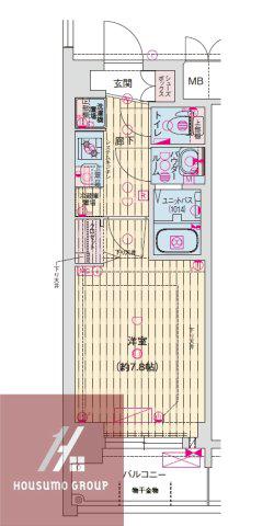ソルテラス大阪BAY STATION SIDE(1K/8階)の間取り写真