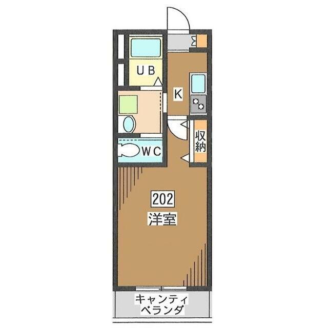 セレンディピティ北沢(1K/2階)の間取り写真