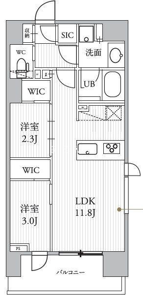 シーズンフラッツ蔵前(2LDK/5階)の間取り写真