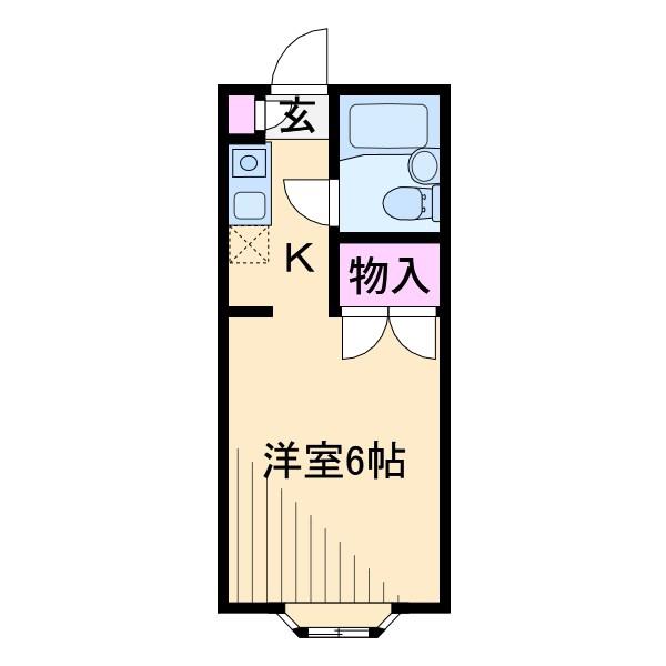 キャトルイケダI(1K/2階)の間取り写真