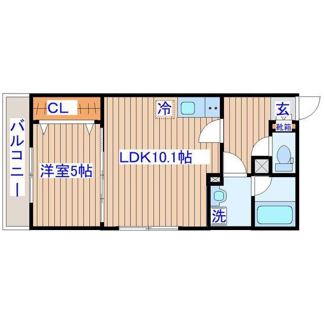根岸町アパート(1LDK/2階)の間取り写真