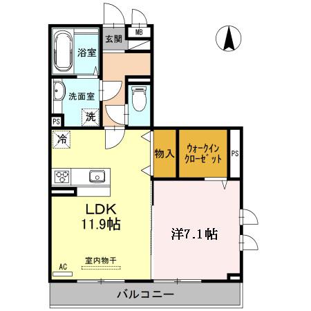 THE RESIDENCE 広畑早瀬町(1LDK/2階)の間取り写真