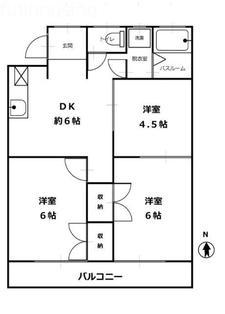 伊藤コーポ(3DK/1階)の間取り写真