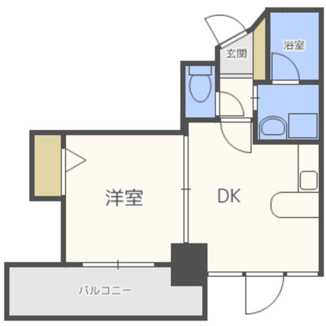 フレックス21博多II(1DK/4階)の間取り写真
