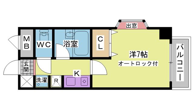 マンション望 伊川谷(1K/3階)の間取り写真