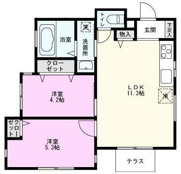 SAIDO中和倉(2LDK/1階)の間取り写真