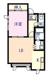 パセオ東光4.1(1LDK/1階)の間取り写真