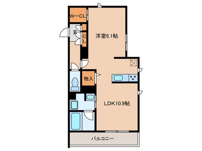 プリオーレ鎌倉(1LDK/1階)の間取り写真