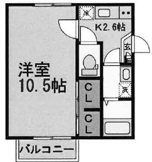 クラシックコート板橋(1K/2階)の間取り写真