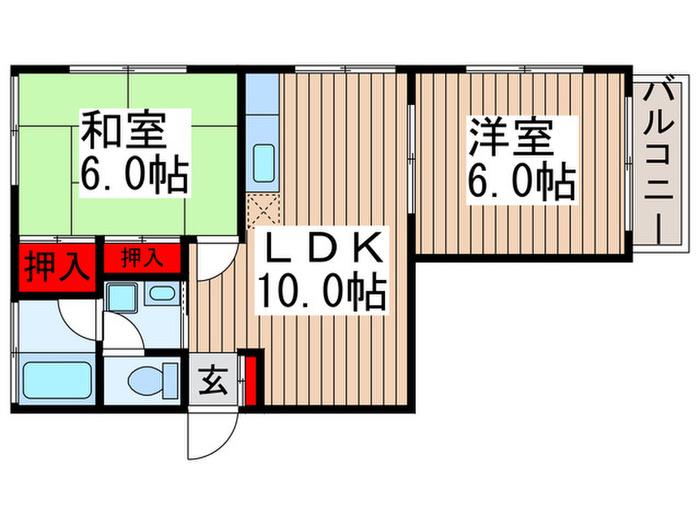 アビタシオポポロ(2LDK/2階)の間取り写真