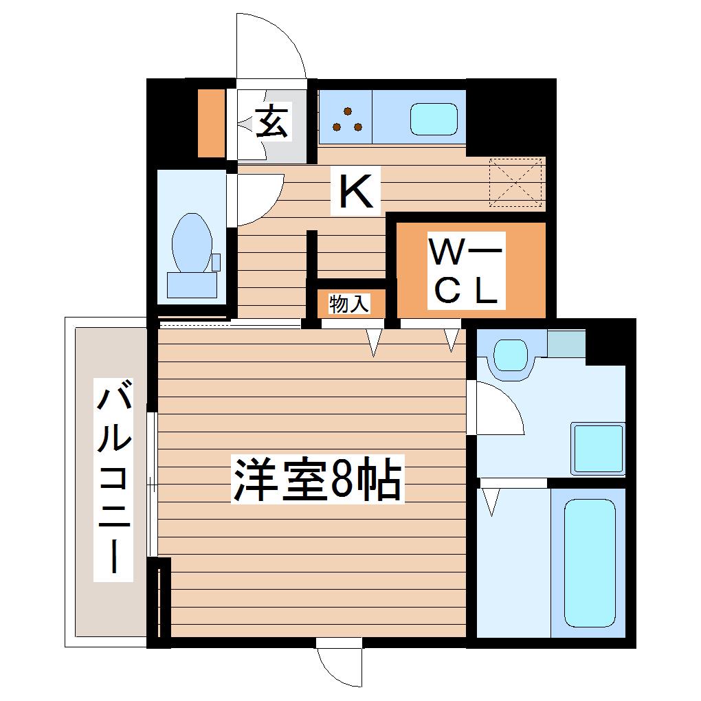グランドゥール八乙女駅前 II(1K/2階)の間取り写真