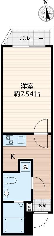 ハーモニーグラシア大山(1K/4階)の間取り写真
