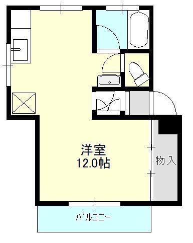 鎌倉マンションF(ワンルーム/2階)の間取り写真