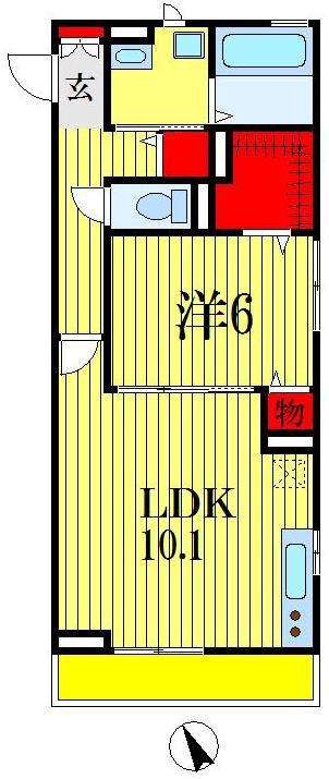 エスペランサA(1LDK/1階)の間取り写真