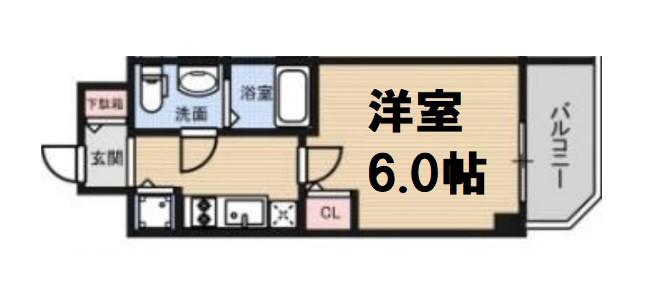 S-RESIDENCE北浜(1K/8階)の間取り写真