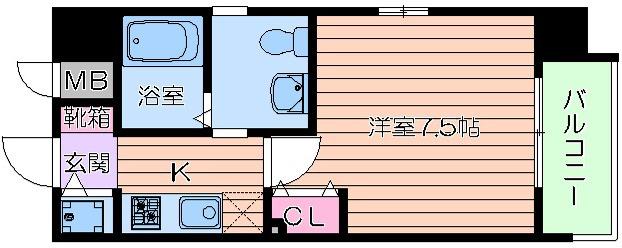 ラナップスクエア福島II(1K/3階)の間取り写真