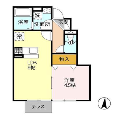 グランシャリオ英(1LDK/1階)の間取り写真