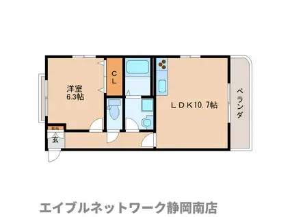 PRELUDE(1LDK/1階)の間取り写真