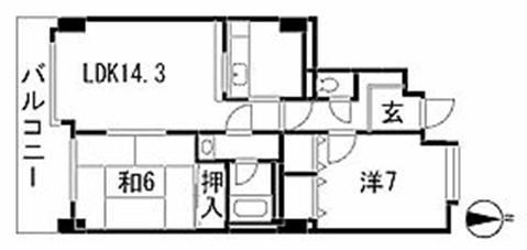 ツインシティヴェール高崎(2LDK/7階)の間取り写真