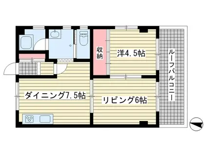 鈴蘭台南町2丁目マンション(1LDK/3階)の間取り写真