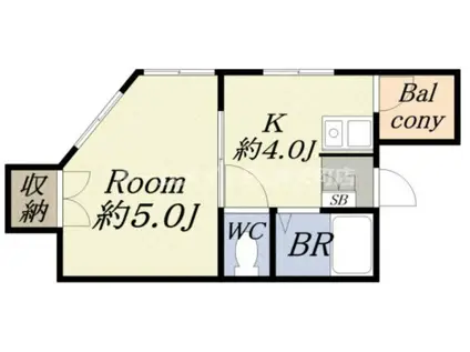 グランドメゾン高福(1K/4階)の間取り写真