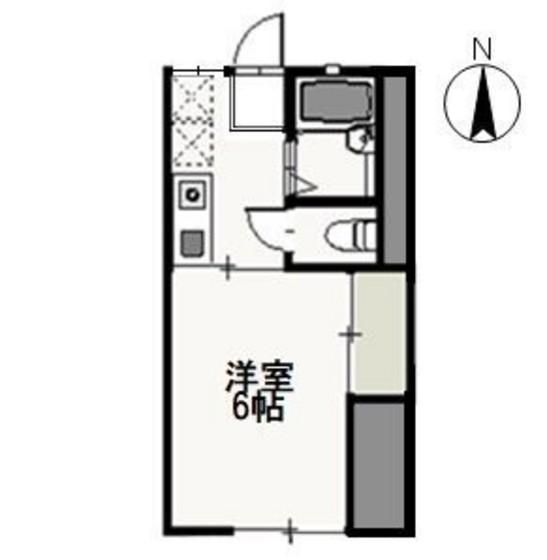 ディナ東岡山(1K/1階)の間取り写真