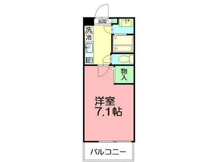メープルガーデン松が岡(1K/2階)の間取り写真