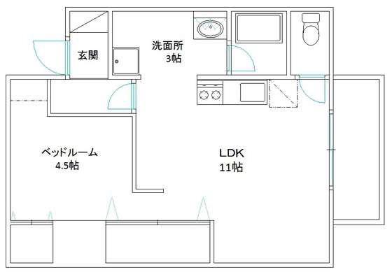 コーポレーションT&T(1LDK/3階)の間取り写真