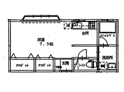 フレンドリーなでしこ(1K/2階)の間取り写真