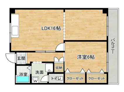 ダイヤビル(1LDK/3階)の間取り写真