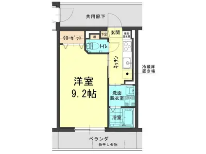 サンサイド山部III(1K/1階)の間取り写真