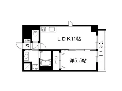 パークレジデンス名駅北(1LDK/3階)の間取り写真