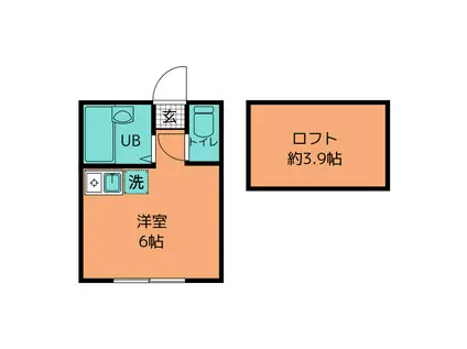 ユナイト六浦ダージリンの杜(ワンルーム/2階)の間取り写真
