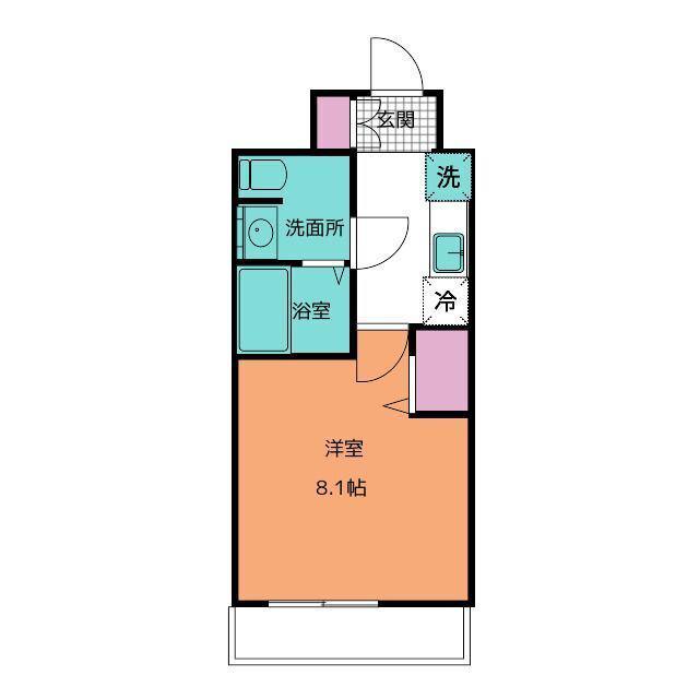 GENOVIA瑞江(1K/6階)の間取り写真