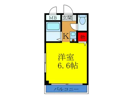 K`Sスクエア(1K/2階)の間取り写真