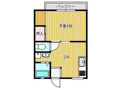 ニューホライズン会館(1DK/2階)の間取り写真