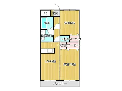 ZEROビル(2LDK/3階)の間取り写真