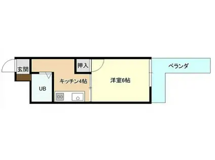 中央ビル(1K/6階)の間取り写真