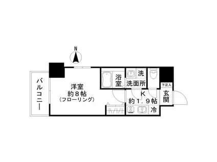 西田マンション(1K/5階)の間取り写真