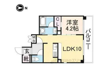 LIEN私部(1LDK/3階)の間取り写真