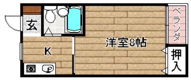 ハイツリバーサイド(1K/1階)の間取り写真