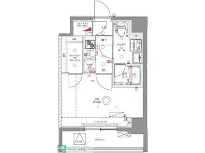 ユリカロゼAZ亀戸II(1K/8階)の間取り写真