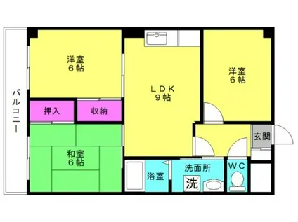 リバティ小松原C棟(3LDK/3階)の間取り写真