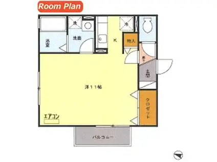 メイプルブランシェI/II(1K/2階)の間取り写真