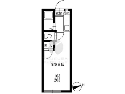 マコトハウスA(ワンルーム/1階)の間取り写真