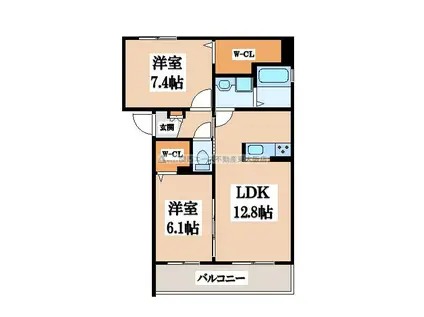 アトレッテジーロ(2LDK/2階)の間取り写真